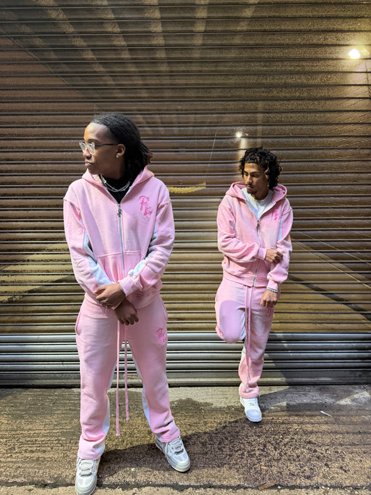 PINK ACID WASH TRACKSUIT
